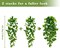 Fake Hanging Plants, 2pcs Artificial Hanging Plant, Faux Pothos Vines Hanging Plant Greenery for Wall Home Living Room Indoor Outdoor Decor (No Baskets)